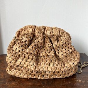 Loeffler Randall Willa Crochet Raffia Cinch Clutch